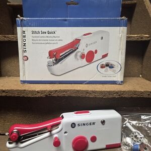 Singer Stitch Sew Quick Handheld Sewing Machine - Red and White
